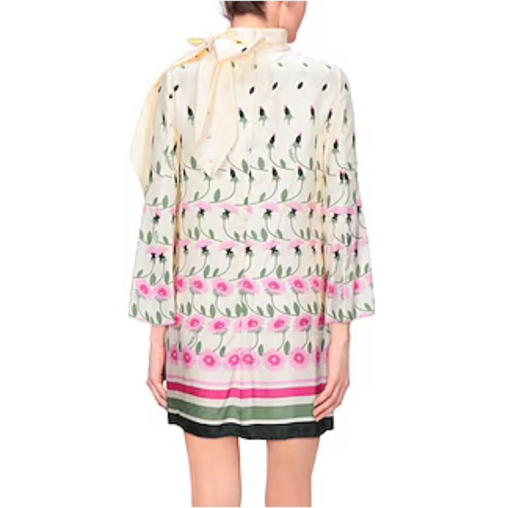 NWT VALENTINO GARAVANI Ecru floral Printed silk-twill mini dress. Medium (IT 40) - Picture 2 of 11